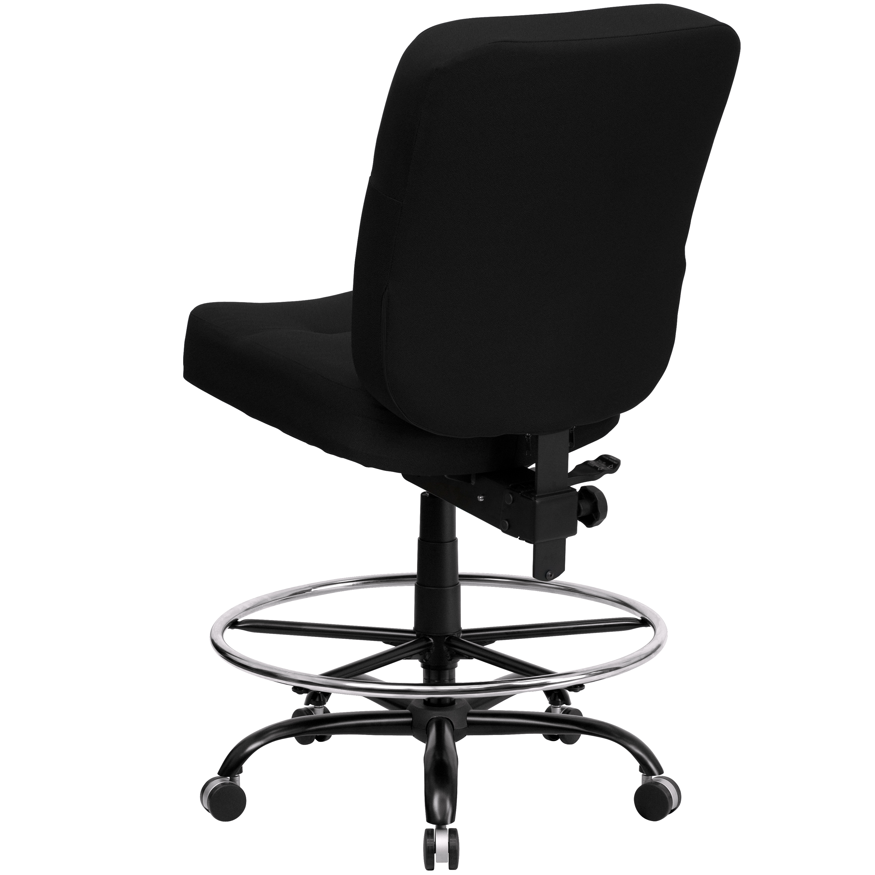 Flash Furniture HERCULES Series Big & Tall 400 lb. Rated Black Fabric Ergonomic Drafting Chair with Rectangular Back - image 3 of 5
