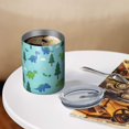 thumbnail image 3 of 12oz Coffee Tumblers Light Blue Dinosaurs Forest Pattern Stainless Steel Vacuum Insulated Travel Tumbler Coffee Cups Mug with Lid and Straw with Cleaning Brush for Cold & Hot Drinks, 3 of 5