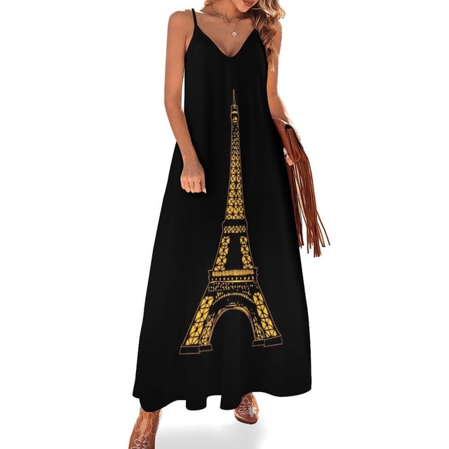 Nuevo vestido sin mangas de la Torre Eiffel de noche, vestido sexy para mujer, ropa para mujer