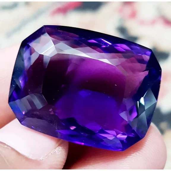 Purple Amethyst Cushion Shape 63Ct Beautiful VVS Eye Clean Loose Gemstone
