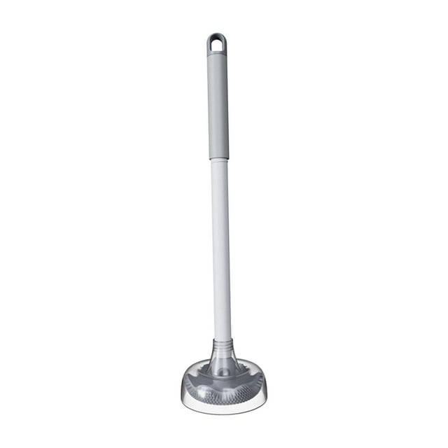 Cepillo de baño creativo, cepillo de fregar para inodoro, duradero, ahorra espacio, limpieza profunda gris con funda