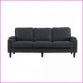 thumbnail image 4 of Modern 3-Seat L-Shaped Sofa with Storage Ottoman | Gray | Fabric | Square Arms – USB Port, 5.9” Legs, Compact Living Room/Apartment, 4 of 15
