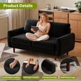 thumbnail image 3 of BedLuxury 68” Studio Loveseat Couch with Wide Armrests, Modern Small Sofa with Wood Legs for Small Space and Living Room, Black, 3 of 8