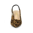 thumbnail image 6 of DARING DIVA Women's Pointed Toe Block Heel Pumps Leopard Slingback Heels Leopard 9.5, 6 of 7