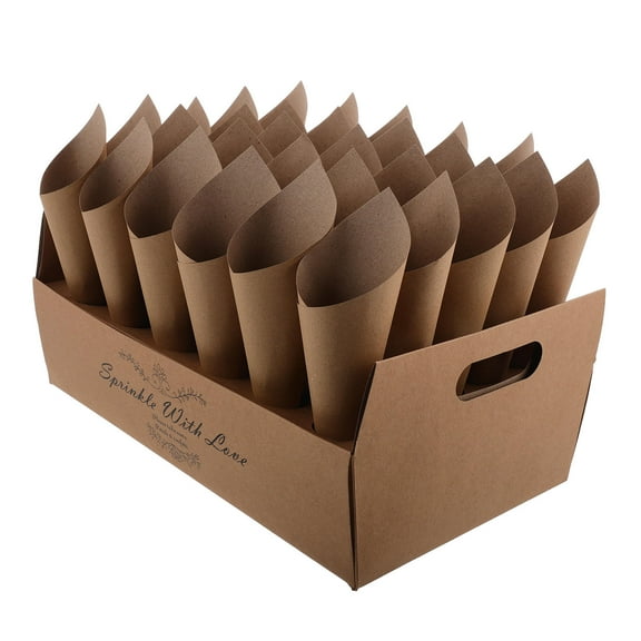 FRCOLOR 1 Set Wedding Confetti Cone Holder Stand Paper Cone Cups Flower Petal Cones Wedding Confetti Cones Paper Tapers Cone Flower Holder with Tray