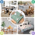 thumbnail image 4 of Light Green Christmas Village Pattern Square Tablecloth,Waterproof Square Table Cover,Wipeable Spillproof Washable Table Cover for Home Kitchen Party Decor 42"X42"(107x107cm), 4 of 6