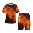 thumbnail image 1 of Fotbe Fiery Orange Flames Energy Pijama Estampada de 2 Piezas para Niños – Ropa de Dormir de Manga Corta Cómoda para Niños y Niñas, Camiseta y Shorts de Algodón-4X-Large, 1 of 6