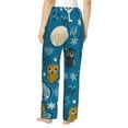 thumbnail image 3 of Junzan Cute Colorful Owls And Trees Women'S Pajama Pants Drawstring Comfy Sleep Bottoms With Pockets, 3 of 9