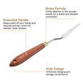 thumbnail image 5 of Uxcell 2pcs Palette Knife Painting Tool 2.56" x 0.59" Stainless Steel Teardrop Blade 8.66" Length Spatula Painting Pallet knife with Hole Beech Wood Handle for Acrylic Canvas, Red/Silver, 5 of 7