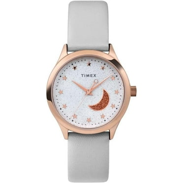 Timex Celestial 32mm Leather Strap Ladies Watch