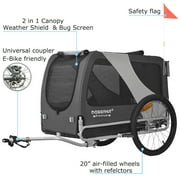 DOGGYHUT Premium XL Pet Bike Trailer & Stroller for Large Sized Dog or Multiple Small Dogs,Low Center of Gravity,Parking Brakes,Easy Folding Frame,Bicycle Carrier