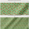 thumbnail image 2 of Soimoi Green Cotton Voile Fabric Leaves,Oaknut & Porcupine Cartoon Print Fabric by Yard 56 Inch Wide, 2 of 7