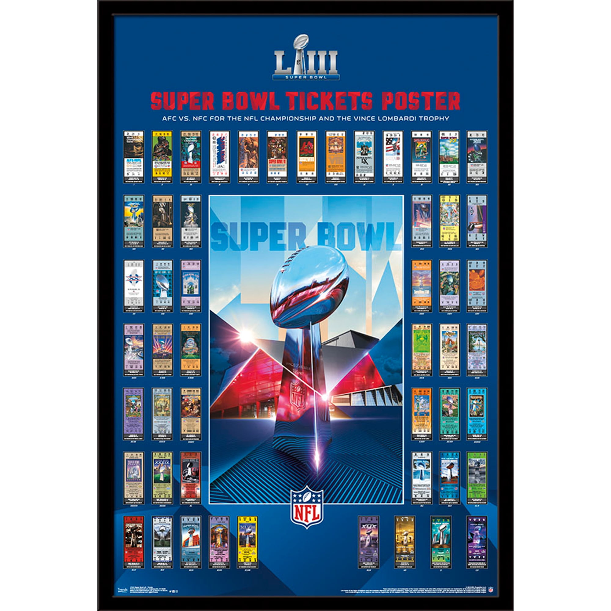 NFL 24.25'' x 35.75'' Super Bowl Tickets Poster - No Size - Walmart.com