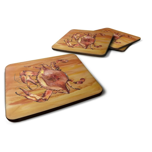 Carolines Treasures 8139FC Crab  Foam Coaster Set of 4 3 1/2 x 3 1/2 multicolor