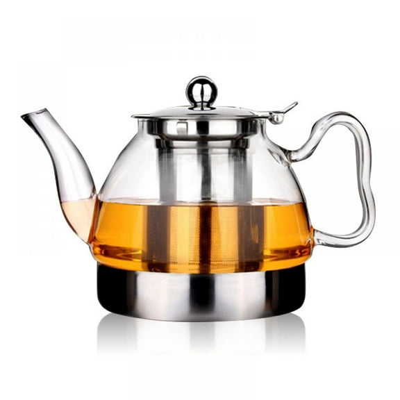 Induction Cooker Glass Teapot, Stovetop Teapot Clear Glass Flower Teapot - 800Ml
