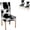 Black White, variant on Hand Drawn Sketch Pumpkin Maple Leaf Fall Dining Chair Slipcovers 2 Packs, Stretch Removable Washable Autumn Harvest Gourd Chair Protector for Farmhouse Kitchen Dining Room Decor