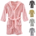 thumbnail image 5 of ZACPNCV Girls Fleece Robe Boys Hooded Bathrobe Soft Flannel Robe For Kids Yellow 3-12 Years, 5 of 5
