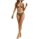thumbnail image 2 of INSPIRAR CHIC Conjuntos de Bikini de Mujer con Halter y Aros, 2 Piezas, Tirantes Ajustables, Parte Inferior en Triángulo, Trajes de Baño, Grande, Café, 2 of 5