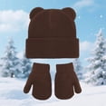thumbnail image 2 of 6-36 Months Kids Winter Beanie Hat and Mitten Set, Cute Earflap Knit Cap for Boys Girls, 2 of 8