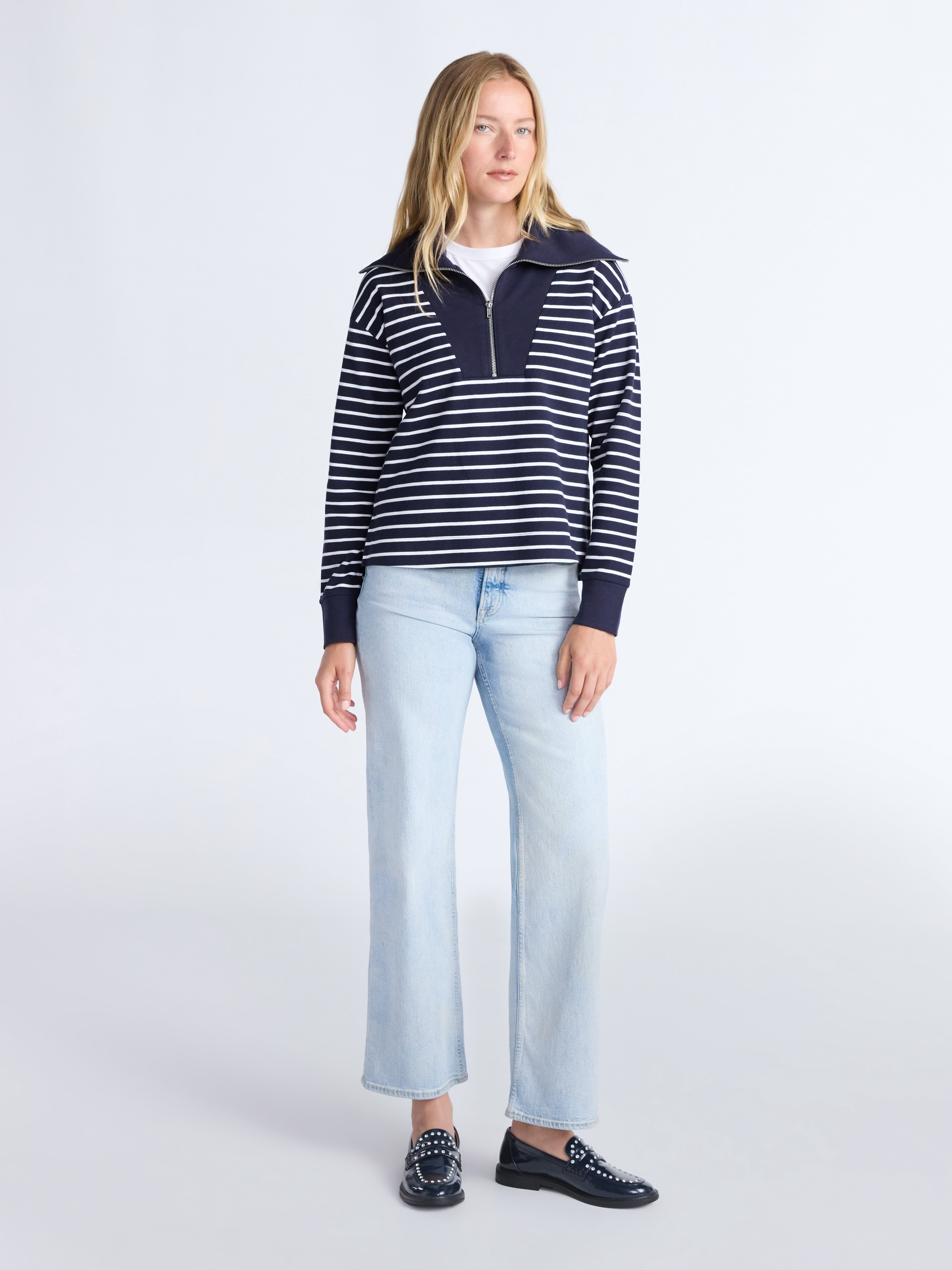 Free Assembly Women's and Women's Plus Half Zip Pullover Sweatshirt, Sizes XS-4X
