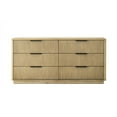 thumbnail image 2 of Noe Celia 68 Inch Dresser, 6 Drawers, Black Metal Handles, Solid Rubberwood, 2 of 6