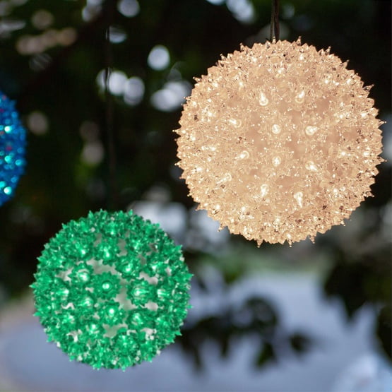 6" Green LED Starlight Sphere Outdoor Hanging Ball Lights Christmas Balls, Outdoor Party Lights Sphere Lights