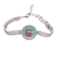 thumbnail image 1 of Un brazo bandido ilustración patron Pulsera de tobillera de cadena de tenis, joyería de diamantes, 1 of 3