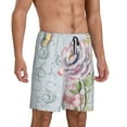 thumbnail image 2 of Bixox Men's Vintage Rose printed lightweight casual shorts, soft sleep shorts with pockets., 2 of 7