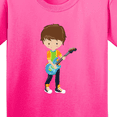 thumbnail image 4 of Inktastic Rock Boy, Brown Hair, Guitar Player, Band, Music Youth T-Shirt, 4 of 5