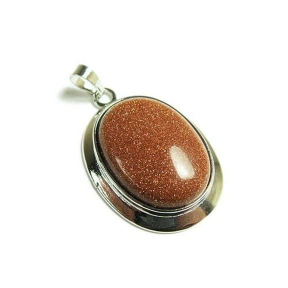 25x30mm Goldstone Oval Pendant With Bail For Jewelry Making
