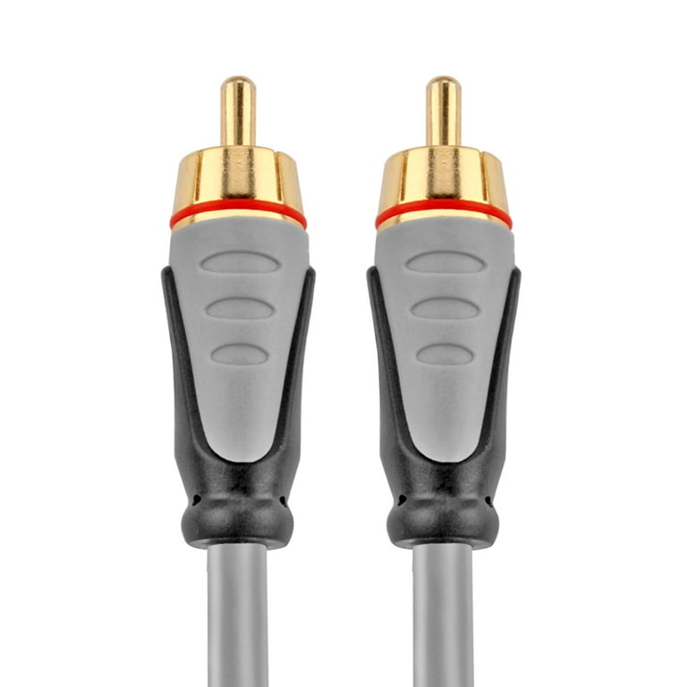 TNP Products Premium Subwoofer S/PDIF Audio Digital Coaxial RCA Composite  Video Cable (6 Feet) - Gold Plated Dual Shielded RCA to RCA Male Connectors  AV Wire Cord Plug - Black 