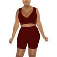 thumbnail image 3 of Ohufall Athleisure Sets for Women 2 Piece Yoga Sport Sleeveless Tank Top with High Waist Slim Fit Leggings Women's Stretch Workout Sweatsuits, 3 of 8