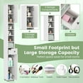 thumbnail image 4 of 71" Tall Narrow Bathroom Storage Cabinet, Modern Skinny Toilet Paper Storage Organizer w/1 Drawer, 2 Doors & 5 Adjustable Shelves, Slim Tower Floor Cabinets for Small Spaces, 4 of 8