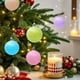thumbnail image 5 of Juego de adornos de bola de Navidad Macaron | Plástico multicolor, 6 cm, decoraciones para árboles navideños irrompibles • Ligero | Fácil de colgar | Ideal para fiestas, bodas, decoración del hogar, 5 of 7