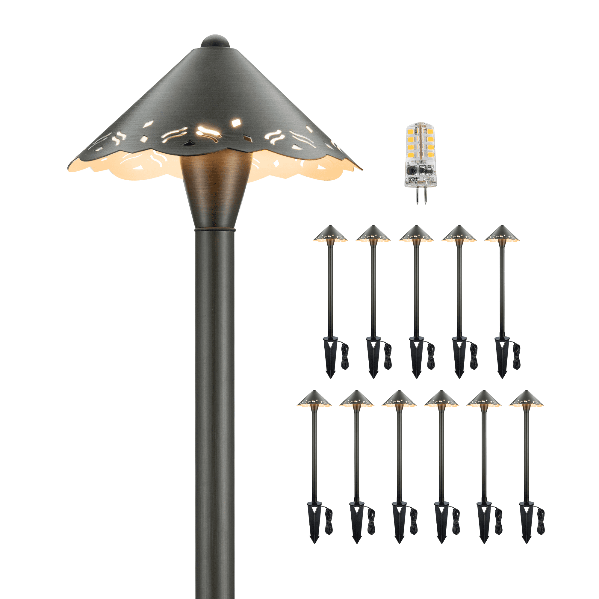 Gardenreet Brass Low Voltage Pathway Lights, 12V Outdoor LED Landscape