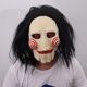 thumbnail image 1 of Máscara de disfraz de terror, máscara de látex para sierra de payaso aterradora, máscara de marioneta, máscara de cabeza completa para adultos, 1 of 4