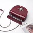 thumbnail image 6 of FEIMINA Patent Leather Handbag,Leather Crossbody Bags For Women,Small Chain Shoulder Bag,Purses Burgundy Bag, 6 of 14