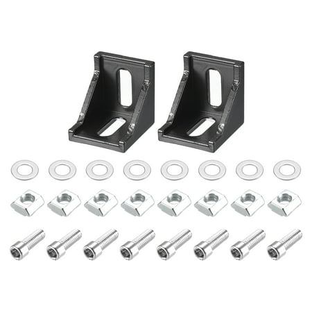 

2Sets 4040 European Inside Corner Bracket Gusset Kits 38x38x35mm (Black)