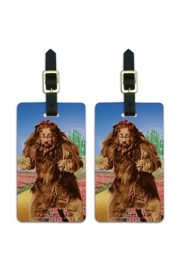 Wizard of Oz Lion Character Luggage ID Tags Suitcase Carry-On Cards - Set of 2