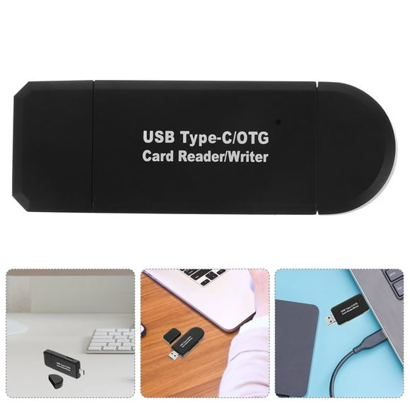 SUTENGDA 1Pack USB Media Reader for Computer File Transfer Black 2.7x7.6cm ABS