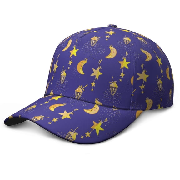 Astronaut Moon Sun Space Baseball Cap – Adjustable Dad Hat for Sports Teams and Athletes with Space and Star Constellation Print