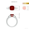 thumbnail image 6 of ANGARA Cushion Lab Grown 2.6 Ct Ruby & Trapezoid Diamond 3 Stone Engagement Ring for Women in 14K White Gold (Size-8mm) | July Birthstone, Anniversary, Jewelry Gift for Women | Lab-Grown Ruby Ring, 6 of 7
