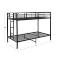 thumbnail image 3 of MS Metal Frame Bunk Bed Space-Saving, Twin-over-Twin, Black Color, 3 of 8