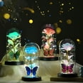 thumbnail image 4 of Rose Light Artificial Galaxy Rose Lamp with Butterfly LED Rose Flowers In Glass Chirstmas Wedding Valentine Gift for Girls Women, 4 of 5