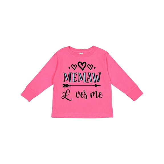 Inktastic Memaw Grandma Loves Me Girls Long Sleeve Toddler T-Shirt