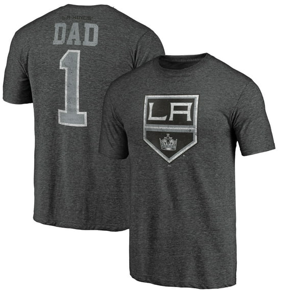 Men's Charcoal Los Angeles Kings Greatest Dad Tri-Blend T-Shirt