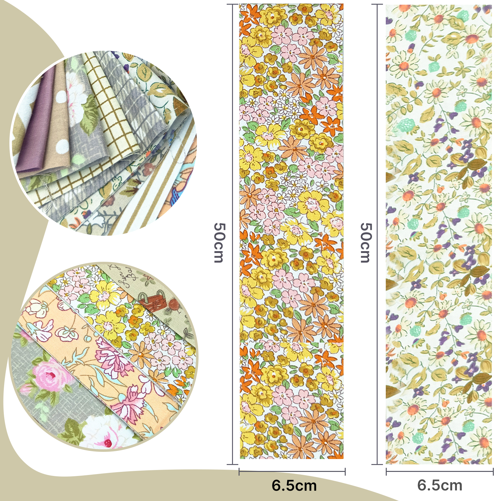 80 Pcs Jelly Roll Fabric Strips for Quilting Fabric, Sewing Supplies & DIY Crafts-2.6 Inch Precut Cotton Fabric Bundles, Perfect for Quilt Projects,Floral Patchwork Brown