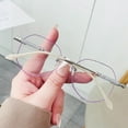 thumbnail image 2 of New Frameless Trimmed Anti-blue light Purple Polygon Reading Glasses for Women Trendy Metal Rimless Readers +4.00, 2 of 4