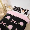 thumbnail image 2 of Erosebridal Garden Hydrandrea Flower Queen Duvet Cover Set for Girls, Kawaii Pink Bowtie Bedding, Pink Reversible 3pcs, 1 Duvet Cover and 2 Pillowcases, No Comforter, 2 of 6