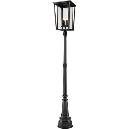 4 Light Outdoor Post Mounted Fixture in Craftsman Style-113 inches Tall and 18 inches Wide Bailey Street Home 372-Bel-4652361